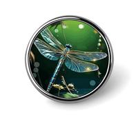 Dragonfly Green Badge Holder Exquisite Round Badge with Picture Pin DIY Button Badges Personalized Metal Button Pin Fashion Brooch Crafts Gifts Clothes Decorative Pins