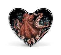 Dragonfly Green Lapel Pin, Metal Heart Lapel Pins, Fashion Badge for Shirts, Jackets, Hats, Octopus Intertwined, Love form