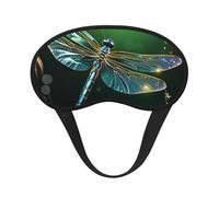 Dragonfly Green Sleep Mask for Side Sleeper, Blackout Eye Mask for Women Men, Zero Pressure Sleeping Masks Soft Breathable Eye Cover Comfortable Blindfold Eyeshade for Night Sleep