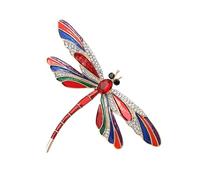 Dragonfly Hair Clip - Rhinestone Crystal, Sparkling Enamel Wing Fastener, Elegant Jewelry Accessory, Silver Plated Decorative Headpiece Pin | Fancy Brooch for Mothers & Daughters,Charm Pins