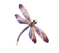 Dragonfly Hair Clip - Rhinestone Crystal, Sparkling Enamel Wing Fastener, Elegant Jewelry Accessory, Silver Plated Decorative Headpiece Pin | Fancy Brooch for Mothers & Daughters,Charm Pins