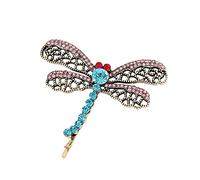 Dragonfly Hairpin Retro Hair Clips Halloween Ghost Mom Retro Dragonfly Hairpin Clip Cute Crystal Animal Hairpin Hair Styling Alloy Pins for Women and Girls Fashion Women Hairpins Jewelry Gift 4cm