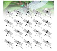 Dragonfly Hat Clip, Artificial Realistic Fake Dragonflies Fly Repelling Supplies, Dragon Fly Clips for Bugs, High Simulation Dragonfly Repellent Model,Indoor Yard Garden Plant Decor (20pcs)