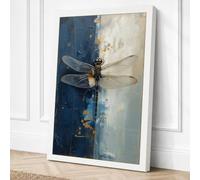 Dragonfly in Light Botanical Canvas Wall Art Print 24x16 Inch (61 x 41 cm)