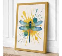 Dragonfly in Motion Modern Canvas Wall Art Print 24x16 Inch (61 x 41 cm)