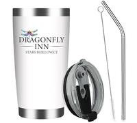 Dragonfly Inn White Stainless Steel Insulated Tumblers 20 Oz - Gilmore Girls Merchandise - Women Gifts - Birthday Gifts