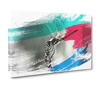 Dragonfly Insect No.4 V2 Canvas Print | Gallery Wrapped 30mm Frame Wall Art | 30x20 inches | Ready to Hang | Modern Animals Picture | Living Room Bedroom Lounge Office