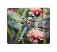 Dragonfly Insects Flowers Mouse Pad with Stitched Edge, Comfortable Mouse Pads with Non-Slip Rubber Base Gaming Mouse Mat Washable Mousepads Computers Laptop Desk Accessories for Office 7.9 x 9.5 in