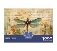 Dragonfly Jigsaw Puzzles for Adults Kids Interesting Puzzles 1000 Pieces Brain Challenge for Adults Gifts 38x26cm/1000pcs