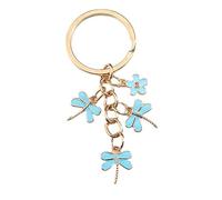 Dragonfly Keychain Cute Oil Dripping Dragonfly Flower Keychain Metal Keychain Blue Dragonfly Pendant Keychain Insect Keychain Women Girls Charms Wallet Purse Accessories