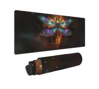 Dragonfly Large Mouse Pad Extended Desk Mat Non-Slip Rubber Base Gaming Keyboard Mat with Stitched Edges Waterproof for Office Home