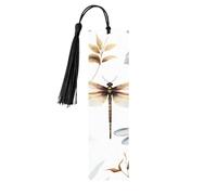 Dragonfly Leaves Bookmark Watercolor Wooden Bookmark with Tassel Book Mark for Women Men Reading Page Markers Gifts for Book Lovers