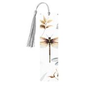 Dragonfly Leaves Bookmark Watercolor Wooden Bookmark with Tassel Book Mark for Women Men Reading Page Markers Gifts for Book Lovers
