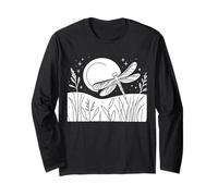 Dragonfly Line Art Insect Illustration Long Sleeve T-Shirt