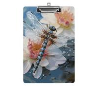 Dragonfly Lotus Clipboard Retractable Hanging Tab Clip Board Plastic Clipboard Nursing Clipboards Nurse, Doctor, Cute Design for Standard Size 12.5 X 8.5Inch