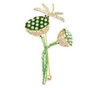 Dragonfly Lotus Seed Brooch Niche Design Light Luxury Suit Cardigan Corsage Pin