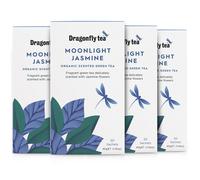 Dragonfly Moonlight Jasmine Green Tea, 80 Teabags (4 x 20) Organic Tea Bags, Jasmine Tea Bags, Fragrant Fine Green Tea Bags, Compostable Tea Bags