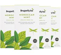 Dragonfly Moroccan Mint Tea | Pack of 4 x 20 Organic Tea Bags (80 Teabags) | Mint Tea Bags | Green Tea Bag | Reviving & Sweet | Compostable Tea Bags