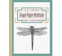 Dragonfly & Moth Graph Paper Composition Notebook - 5x5 Quad-Ruled Journal for STEM, Math, Science & Art | Nature Inspired Green & Gold Design: Grid ... Teens & Adults | 110 Pages, Large 8.5x11 in.