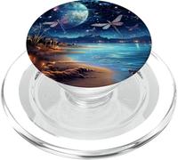 Dragonfly Night On The Beach Under Starry Sky PopSockets PopGrip for MagSafe