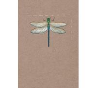 Dragonfly Notebook A5 - Cute Green And Blue Dragonfly Composition Lined Journal With Small Dragonfly On Every Page: Pretty Medium College Ruled Notebook With Watercolor Painting For Women And Girls