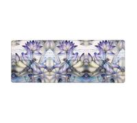 dragonfly on lotus flower Mouse Pad 12x31.5in Extended Gaming Surface