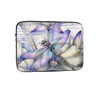 Dragonfly On Lotus Flower Printed Sleeve for 13 Inch Laptop - Shockproof Oxford Fabric Protective Case Bag