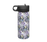 Dragonfly On Lotus Flower Printing Camping Hiking Hydration Canteens Leak Proof Vacuum Insulated Stainless Steel 18oz