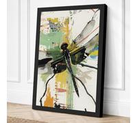 Dragonfly on Maps Eclectic Canvas Wall Art Print 18x12 Inch (46 x 30 cm)