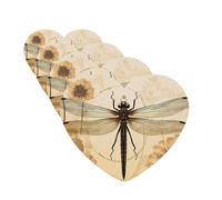 Dragonfly On Sunflower 4 Pcs Car Air Freshener Lavender Hanging Scented Cards Automotive Scented Hanging Sheets Heart Shape For Car Home Office Closet Bathroom