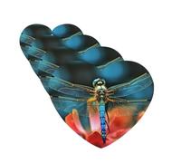 Dragonfly On The Flower Car Air Freshener Cards Set of 4 Pieces Long Lasting Hanging Scented Cards for Bedroom Wardrobe Car Aromatherapy Tablets for Men Women Rearview Mirror Pendant