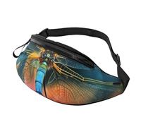Dragonfly On The Flower Fanny Pack for Men Women Fashion Running Waist Packs Waterproof Crossbody Bags Everywhere Belt Bag with Adjustable Strap Sports Hip Pack for Travel Wallet
