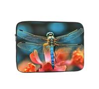 Dragonfly On The Flower Laptop Case 17 inch, Water Resistant Laptop Sleeve Shockproof Protective Traveling Computer Bag Portable Business Briefcase for Men Women
