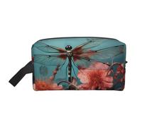 Dragonfly On The Flower Portable Large-Capacity Travel Toiletry Bag (Print Models) Waterproof Makeup Storage Bag for Men and Women for Business Trips, Fitness, Bathroom, Daily Storage