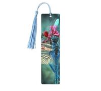Dragonfly On The Flower Wooden Bookmark Perfect Decoration for Bookmarks Lovers Students Reading Book Club