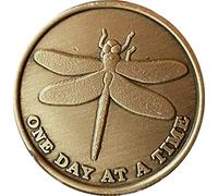 Dragonfly One Day At A Time Serenity Prayer Medallion Chip