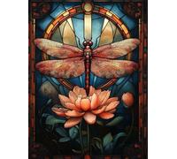 Dragonfly Paint by Numbers Lotus Painting by Numbers for Adults Beginner DIY Digital Painting Hobbies for Adults Women with 3 Brush and Acrylic Paints Kit for Home Decor, Wall Art 70x95cm -zjn2507J8