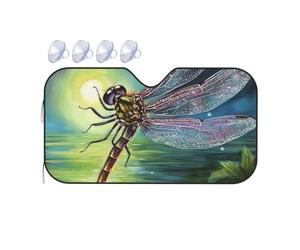 Dragonfly Painting Car Windshield Sun Shade Foldable Car Sun Shade Front Windshield Sunshade Windshield Cover Reflective Sun Visor Keep Your Vehicle Cool for Most Sedans SUV Truck