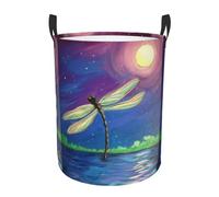 Dragonfly Painting Collapsible Oxford Fabric Laundry Hamper, Waterproof With Handles - Foldable Storage Basket For Bedroom, Bathroom, Kitchen, Nursery, Car & Toys