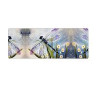 Dragonfly Painting Computer Desk Pad, Non-Slip Surface Mat for Enhanced Gaming Performance and Office Productivity
