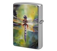 Dragonfly Painting Metal Lighter Case Cover, Personalized Graffiti Lighter Sleeve, Waterproof Double-Sided Protector for Women Men Gifts
