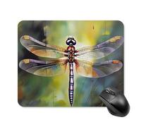 Dragonfly Painting Mouse Pad Square Laptop Mouse Mat Cute Computer Mousepad Keyboard Pad Non-Slip Desk Pads for Gaming Office Work Home 20 * 25cm