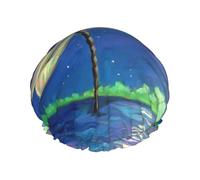 Dragonfly Painting Print Premium Double Layer Shower Cap For Women With Reusable Shower Cap For Hair - Waterproof Plastic Cap - Shower Caps For Long, Short And Curly Hairs