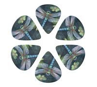 Dragonfly painting Printed Guitar Picks 6-Pack with Holder - 0.46mm Funny Guitar Picks for Acoustic Guitar, Electric Guitar, Bass Guitar