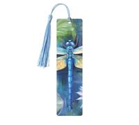 Dragonfly Painting Printed Metal Bookmarks M - Sky Blue Lightweight Aluminium Book Marker for Books, Journals & Gifts, Ideal Book Lovers, Holiday Decor & Crafts