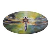 Dragonfly Painting Round Area Rug Non Slip Backing Doormat Water Absorbent Plush Throw Low-Pile Non-Slip Floor Mat Carpet for Living Room Bedroom Entryway Nursery Room 80 * 80cm