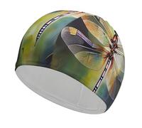 Dragonfly Painting Swim Cap for Women Men Swimming Hat Bath Waterproof Pool Caps for Long Thick Curly Hair