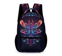 Dragonfly Pattern Rucksack Primary Kids Ages 6-9 Years Primary Kids Insect School Backpack Year 1-4 Children Durable Bookbag 43x32x15cm for Weekend Travel Books Notebooks