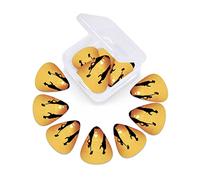 Dragonfly Piggy Guitar Picks 12 Pack Universal ABS Guitar Picks,Five Ancient Bugs in Modern Abstract Pattern Natural Artistic Motif,for Acoustic and Electric Guitar