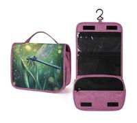 Dragonfly Pool Hanging Toiletry Bag Summer Bird Travel Wash Bag Cosmetics Makeup Organizer for Women Men Portability Multi-Compartment
